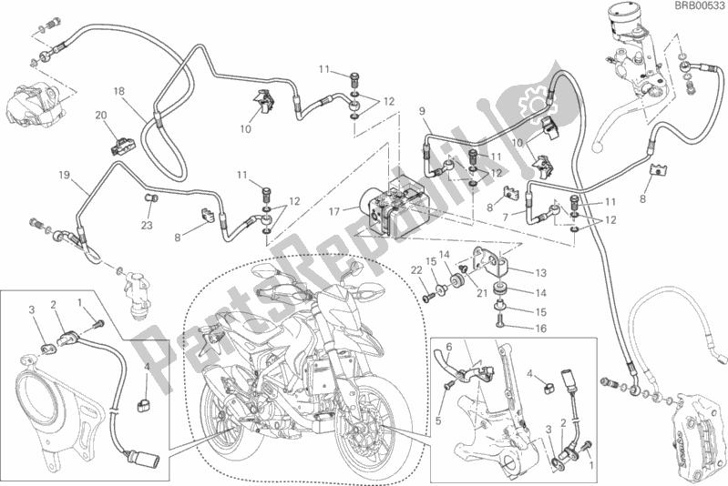 Tutte le parti per il Sistema Di Frenatura Antibloccaggio (abs) del Ducati Hypermotard 939 SP 2017
